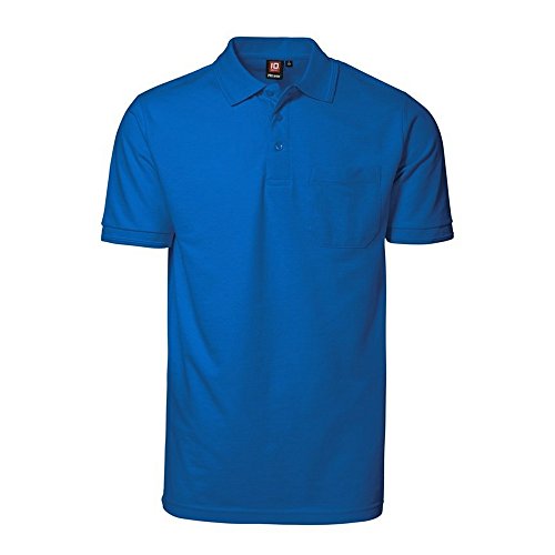 ID Herren Pro Wear Polo-Shirt mit Brusttasche, reguläre Passform, kurzärmlig (5XL) (Azur)