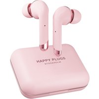 Happy Plugs Air 1 Plus In-Ear Kabelloser Kopfhörer, 100 dB, schweißresistent, Akku 30 mAh in jedem Ohrhörer, Akku 450 mAh in der Ladebox, Rosa