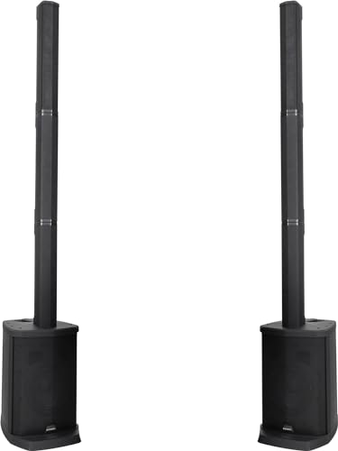 McGrey E-208LA Aktiv Line Array Säulenanlage Stereo Set - Linienstrahler-PA im 2er Set - je 100 Watt (RMS) - 8" Subwoofer - 2,5" Breitbandlautsprecher - USB/SD/Bluetooth® Media-Player - Schwarz