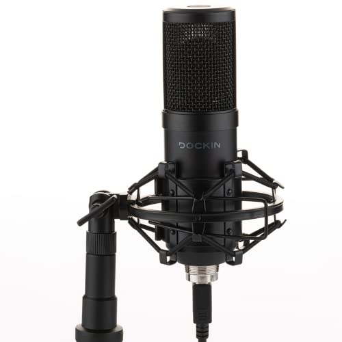 DOCKIN® MP1000 Podcast Mikrofon für PC & Mac mit extralangem 3m USB-Kabel, Streaming Mikrofon mit Dreibeinstativ & Spinne für Stimm- & Instrumentalaufnahmen, PC Mikrofon für Newcomer & Profis