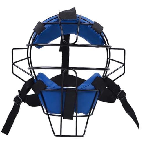 Srogswxd Vollgesichts-Baseball-Catcher-Maske, Leichte, Sichere Passform Bietet Schutz und Komfort, Behindert Nicht die Sicht, Blau, Langlebig, Einfach zu Verwenden