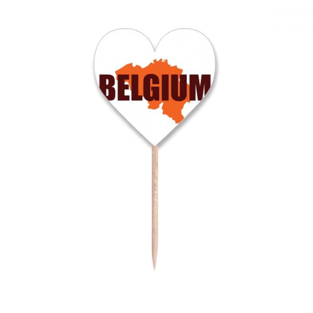 Belgien EUAN Karte Brüssel Zahnstocher Flaggen Herz Etikett Cupcake Picks