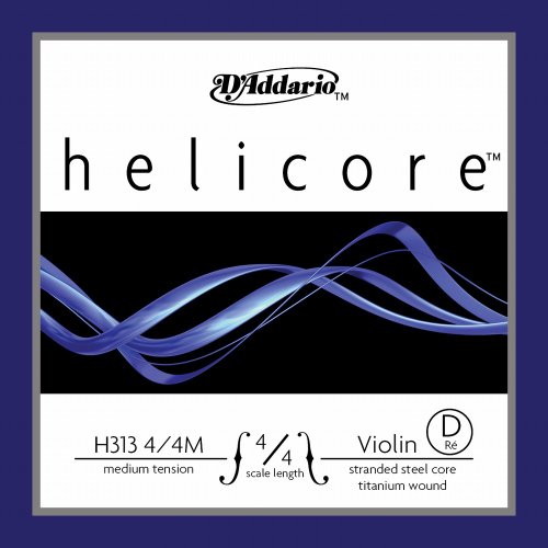 D´Addario Helicore Violin Single D String, 4/4 Scale, Medium Tension, Bulk 10 - Pack, H313 4/4M