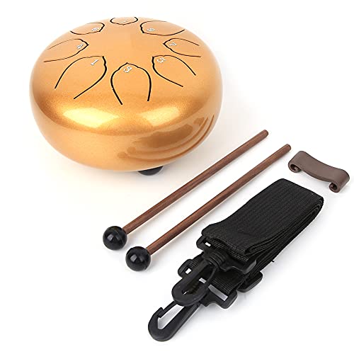 Handpan Drum, C Key Tongue Drum, für Meditation Musikunterricht Anfänger Yoga(Golden)
