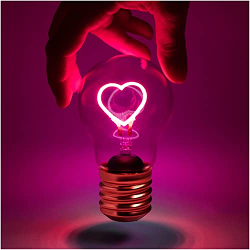 Suck UK | Wiederaufladbare Herz-Glühbirne | LED-Leuchten für stimmungsvolle Beleuchtung | Hochzeitsdekoration & dekorative Wohnaccessoires | Batterielichter und Herzglühbirnen für die Raumdekoration