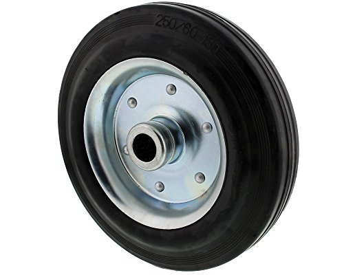 T... The Drive -16520-0250- Vollgummi Reifen auf Stahlfelge Stahlblechfelge für Stützrad (250 x 60 mm)