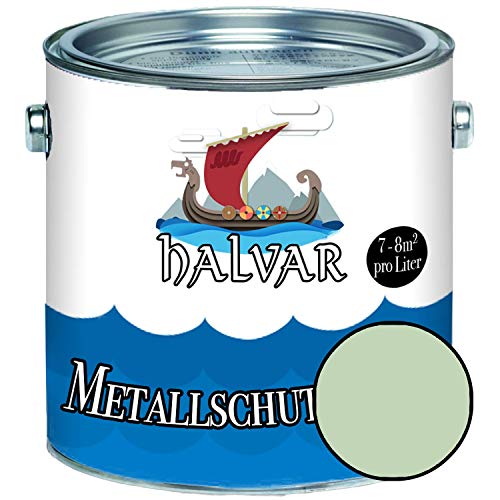 Halvar Metallschutzlack GLÄNZEND Grün RAL 6000-6037 Metallfarbe besonders robuster Kunstharzlack Wetterbeständig & perfekter Langzeitschutz Metall (1 L, RAL 6019 Weißgrün)
