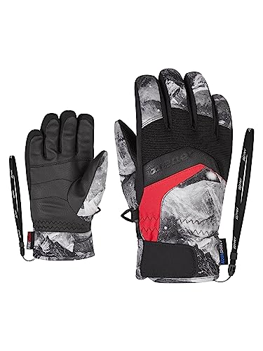 Ziener Jungen LABINO AS(R) glove junior Ski-handschuhe/Wintersport | Wasserdicht, Atmungsaktiv, grey mountain print, 5
