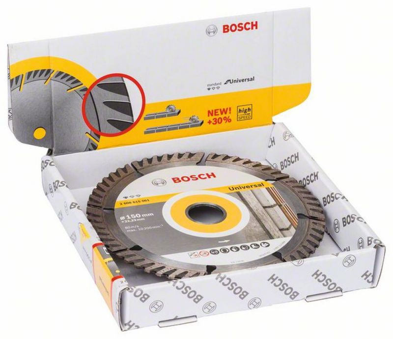 Bosch Diamanttrennscheibe Standard for Universal, 150 x 22,23 x 2,4 x 10 mm, 10er-Pack 2608615062