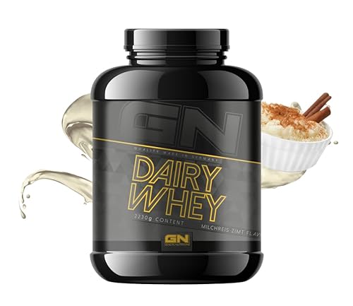 GN Laboratories 100% Dairy Whey Protein Pulver 2230g (Milchreis Zimt) – Eiweißpulver zum Muskelaufbau – Proteinpulver für Protein Shake