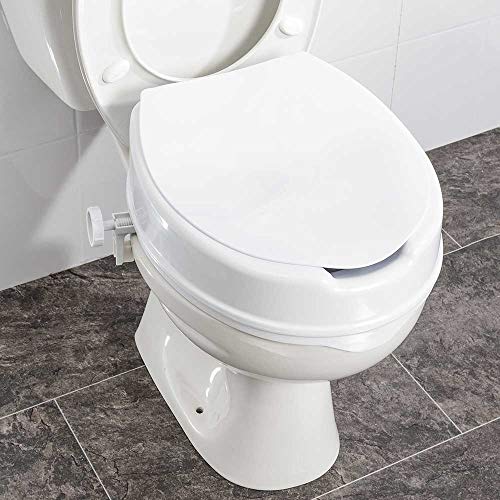 NRS Healthcare Linton Plus erhöhter Toilettensitz mit Deckel, 10 cm