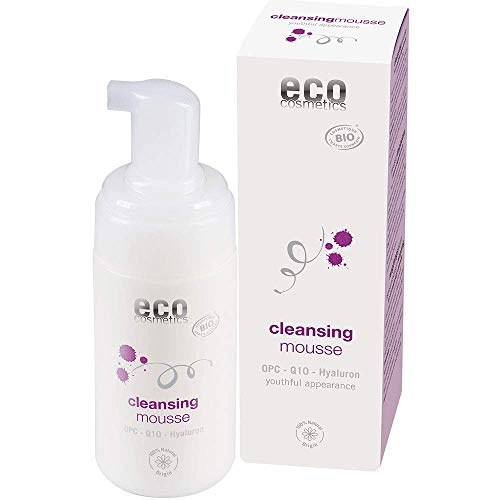 eco cosmetics ECO Antioxidans Reinigungsschaum, Bio Cleansing Mousse mit OPC, Q10 und Hyaluronsäure, vegane Gesichtsreinigung, jeder Hauttyp, 1x 100ml