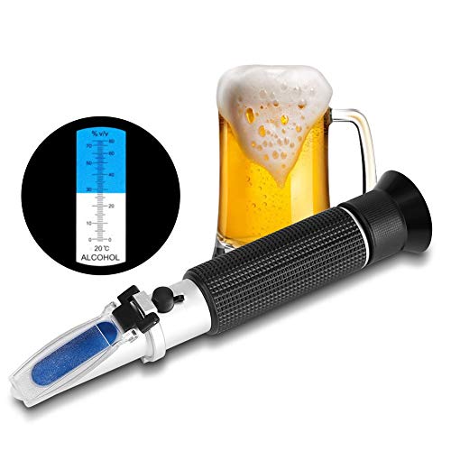 Jacksking Alkohol Refraktometer, Brix Refraktometer für Homebrew Handheld Alkohol 0-80% Tester Refraktometer Win Tester Meter Messinstrument für Bier Wein Obst Zucker