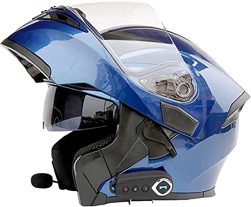 Klapphelm Motorrad Bluetooth-Helme,Modular-Klapphelm Integralhelm,DOT/ECE-zugelassen Motorradhelm Für Damen Und Herren,mit Lautsprechermikrofon Für Automatische Antworten (Color : C, Size : XL=61-62