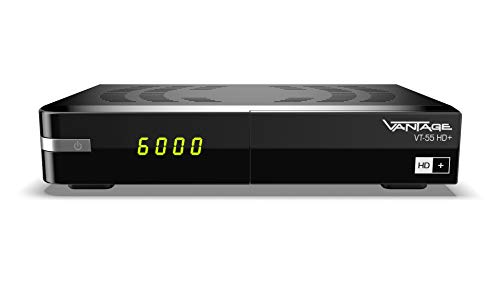 Vantage VT-55 HD+ SAT-Receiver inklusive HD+ Karte, Einkabeltauglich, LAN-fähig, Campingbetrieb Anzahl Tuner: 1