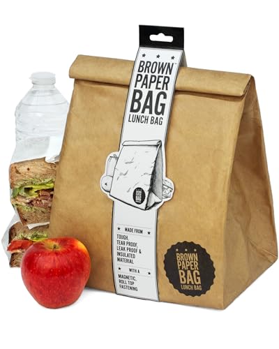 Luckies of London Braune Lunch Bag, Kühltasche mit Klettverschluss Thermische Tasche, 21x26 cm