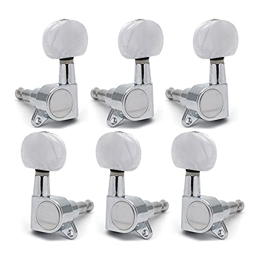 Gitarren-Tuning-Pegs Chrome Oval Form Linker und rechter Gitarren-Tuning-Pegs, Schlüssel Tuner Machine Head for E-Gitarre Tuner-Maschinenköpfe (Color : 3R3L)