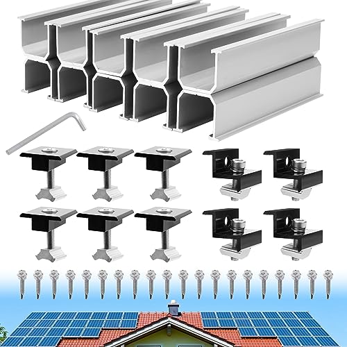 Solarmodul-Halterungssatz, Schwarzer Z-Clip, PV Montageschiene, 30/35 cm Halterung, Solarpanel-Halterung für Flachdach,Dachmontage von Solarmodulen