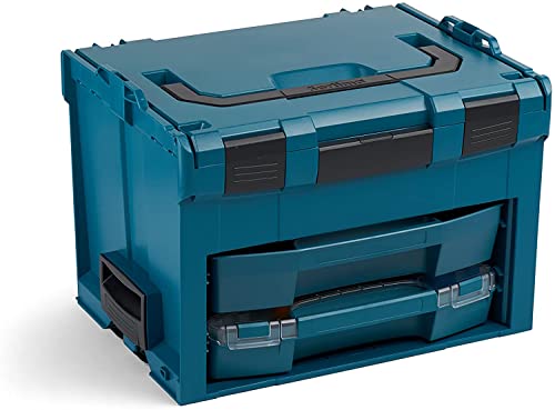 Bosch Sortimo LS BOXX 306 | Professioneller Werkzeugkoffer leer inkl. i-BOXX 72 H3 & LS-Schublade 72 leer | blaugrün passend zu Makita Elektrowerkzeugen