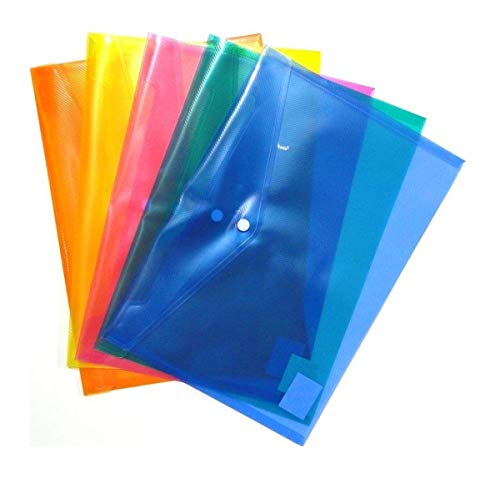 A4 Kunststoffhülle mit Druckknopf, A4-Format, verschiedene Farben, Druckknopf, Dokumentenmappe, Ordner (A4-Größe, verschiedene Farben, 25 Stecker)