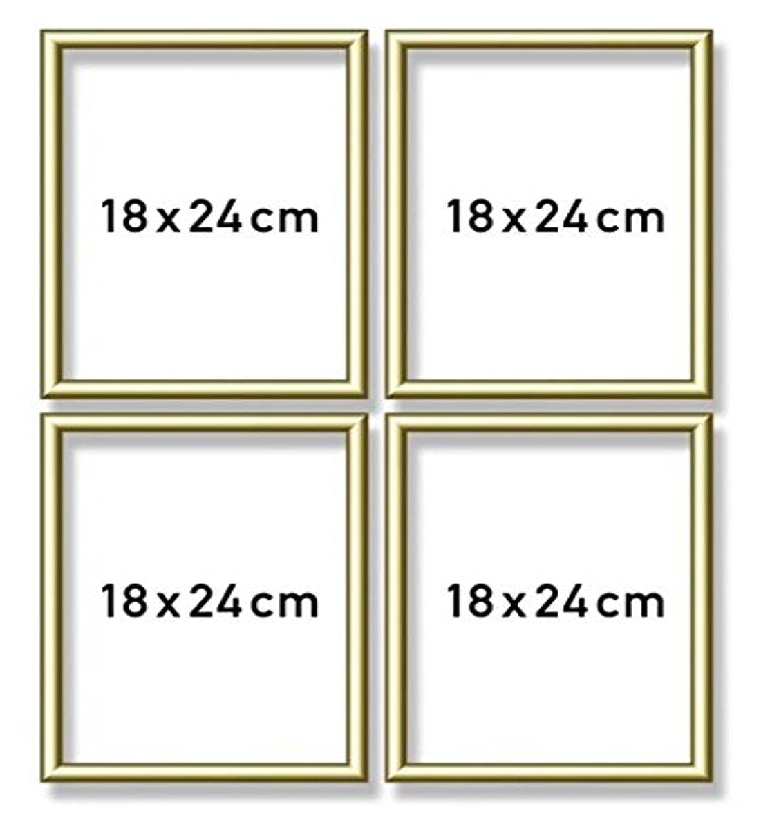 Schipper 605170704 Malen nach Zahlen, Alurahmen Quattro je 18 x 24 cm, goldglänzend ohne Glas für Ihr Kunstwerk, einfache Selbstmontage