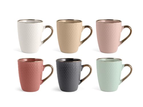 H&h set 6 mug dots in colori assortiti cc 260