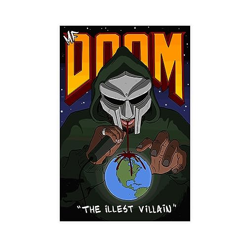MF Doom Album Cover Leinwand Druck Rapper Wand Poster Dekor Kunst Geschenk für Wohnzimmer Schlafzimmer Dekor 20x30 Zoll Ungerahmt