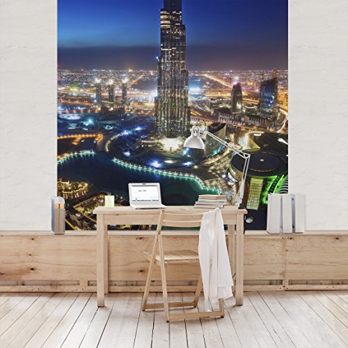 Apalis Vliestapete Dubai Marina Fototapete Quadrat | Vlies Tapete Wandtapete Wandbild Foto 3D Fototapete für Schlafzimmer Wohnzimmer Küche | Größe: 240x240 cm, mehrfarbig, 97604