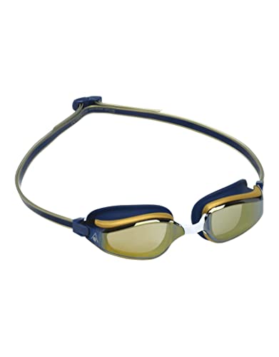Aqua Sphere FASTLANE Micro Gasket Swimming Goggle (Blue/Gold, Mirror Gold)