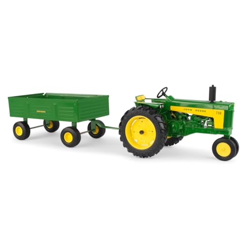 John Deere 730 Tractor with Barge Wagon 1/16 Scale Ages 3+