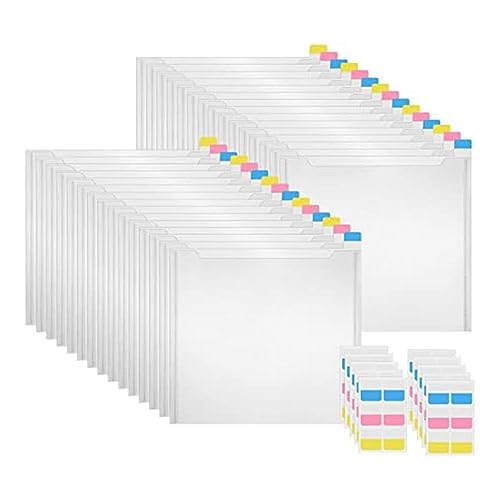 Yuattory 30-Teilige Scrapbook-Papier-Aufbewahrungsbox mit Selbstklebenden Indexetiketten, Bastelpapier-Aufbewahrung für Vinyl-Papierdateien, Fotos