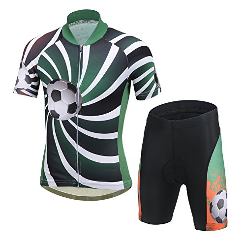 Lserver Fahrradtrikot-Set für Kinder, Kurzarm-Oberteil + Hose, Kinder, Fußball, 12-13 AÑOS