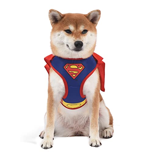 DC Comics for Pets Superman Hundegeschirr | Superman Hundekostüm No Pull Hundegeschirr | Hundegeschirr mit Superman Cape | Superman Hundebekleidung & Zubehör | Großes Hundegeschirr, Größe L