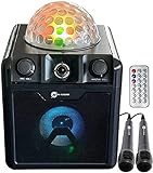 N-Gear DISCO410 Karaoke & Party Bluetooth Lautsprecher mit Discokugel, Mikrofon & Powerbank-Funktion