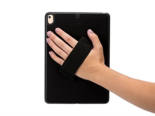 Griffin Air Strap 360 Schutzhülle für Apple 9,7" iPad Pro / iPad 9,7" (2017) / Air 2 - schwarz [Handschlaufe I 360° drehbar I Widerstandsfähiges TPU I Neopren Rückseite] - GB43578