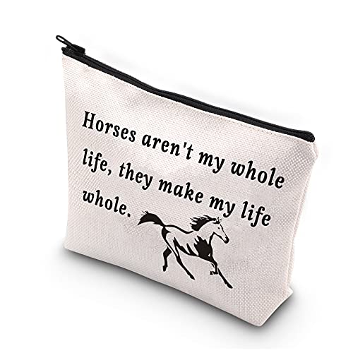 Pferde-Make-up-Taschen für Frauen, Teenager, Mädchen, Pferde-Geschenk, Gedenkgeschenk, Pferde-Aren't My Whole Life They Make My Life Whole Horses Barrel Racing Geschenk, Horses make life whole