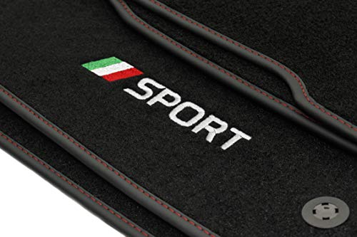 Motohobby Sport Velour Fußmatten Satz für Alfa Romeo 147 (2000-2010) - 4-teilig - Passgenau