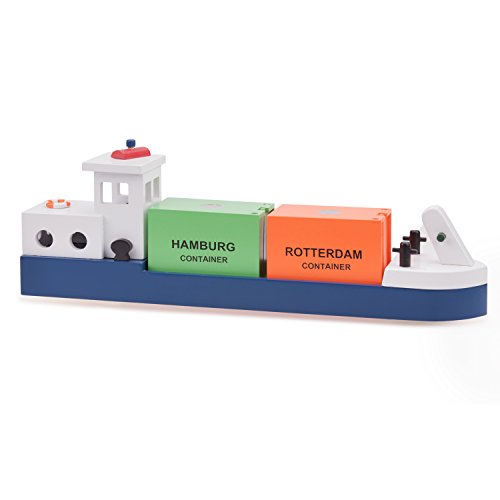 New Classic Toys - 10904 - Harbor Line - Lastkahn mit 2 Containern