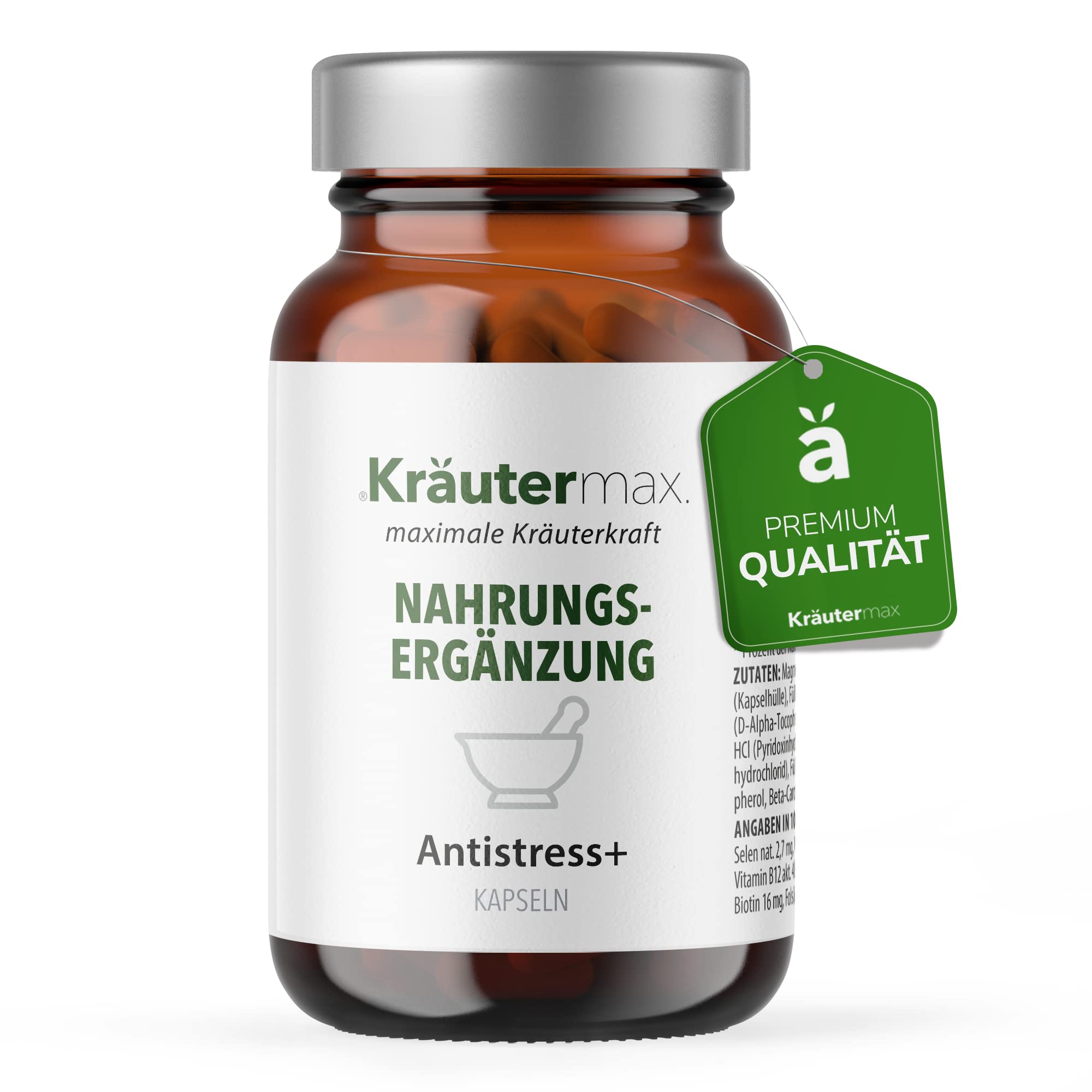 Kräuter Max Anti Stress Kapseln Nahrungsergänzungsmittel mit Vitamine im Komplex 1 x 60 Stück