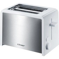 Cloer 3211 Toaster / 825 W / für 2 Toastscheiben / integrierter Brötchenaufsatz / Nachhebevorrichtung / Krümelschublade / wärmeisoliert / Edelstahl
