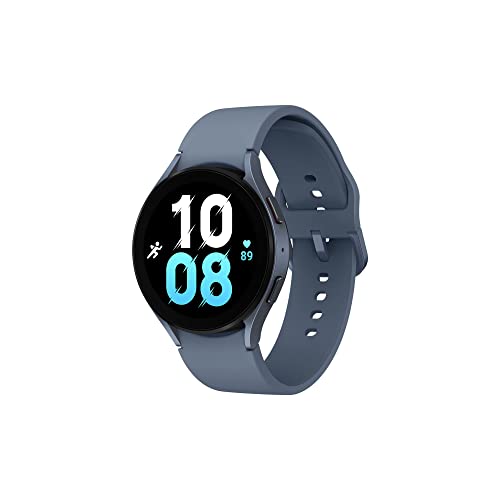Samsung Galaxy Watch5 Smartwatch, Gesundheits-Tracker, Sportuhr, Lange Batterie, Bluetooth, 44 mm, Blau, Verlängerung 1 Jahr [ausgeschlossen Amazon] – Version FR