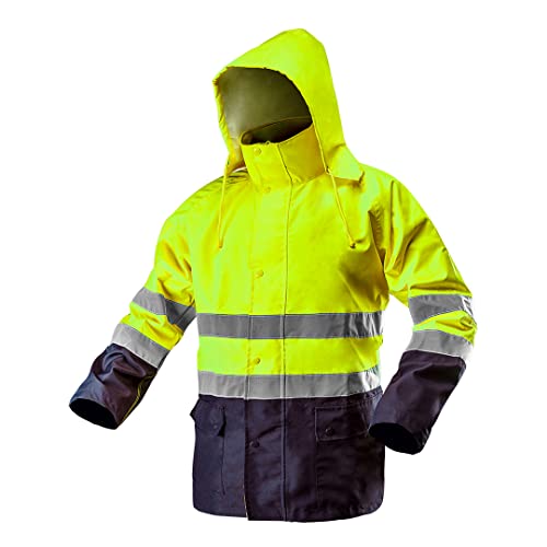 Warnschutzjacke mit Reflektionsstreifen EN ISO 20471 Warnjacke orange neon gelb Arbeitsjacke Warnschutz Sicherheitsjacke XXXL neongelb