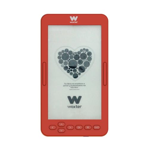 Woxter E-Book Scriba 195 S - Red-Compact-Leser elektronischer Bücher von 4,7 Zoll (960 x 540, E-Ink Pearl White Screen, EPUB, PDF) 4 GB, mehr als 2000 Bücher, rote Farbe