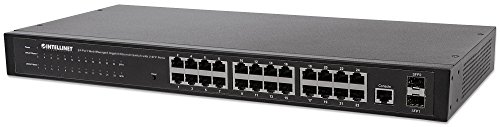 Intellinet 24-Port Web-Managed Gigabit Ethernet Switch mit 2 SFP-Ports schwarz 560917
