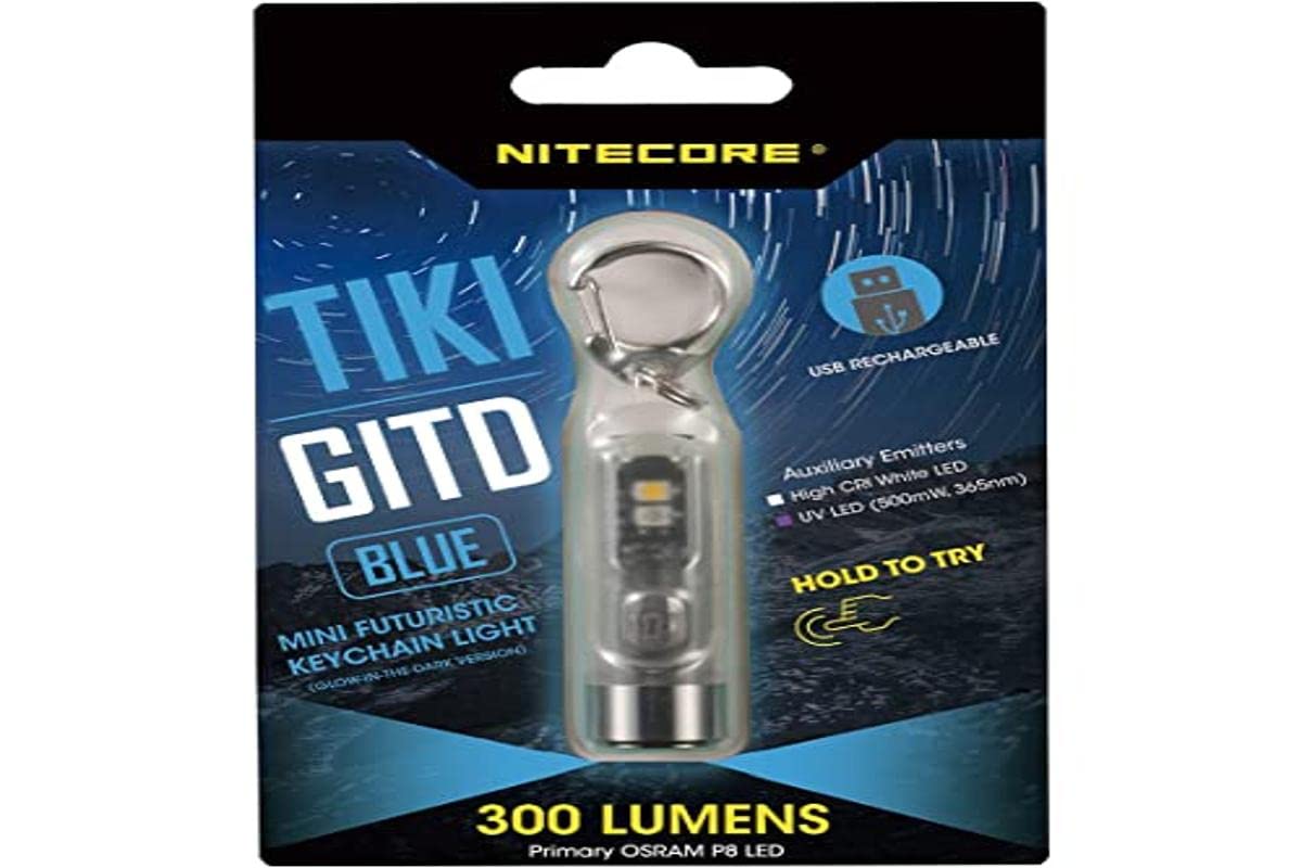 Nitecore Unisex Tikigitdb Leuchtende Taschenlampe, Blau, Lg : 55mm-Dia-Tête : 14,7mm