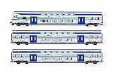 FS Trenitalia Vivalto-Passagierwagen, 3 Stück, 1 x Steuerwagen mit Führerstand, 2 x Zwischenwagen, in Vivalto-Lackierung