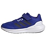 adidas RunFalcon 3.0 Elastic Lace Top Strap Shoes Sneaker, Lucid Blue/Legend Ink/FTWR White, 31 EU