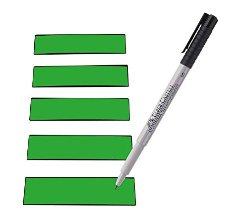 Magnetstreifen Etiketten grün 100x30 mm - 75 Stück - beschreibbar incl. Stift