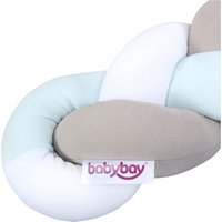 Babybay 501971 Nestchenschlange geflochten Passend für Kinderbetten, weiß/beige/Aqua, 1.53 kg