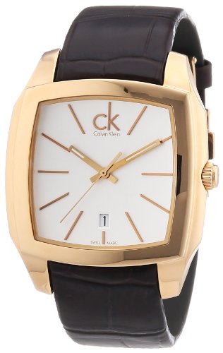 Calvin Klein Herren-Armbanduhr XL Recess Analog Leder K2K21620